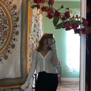 Whit button up sweater